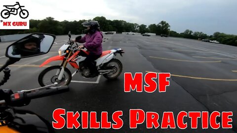 Practicing for the motorcycle license skills test! | MSF Basic Ridercourse Series | Part 2