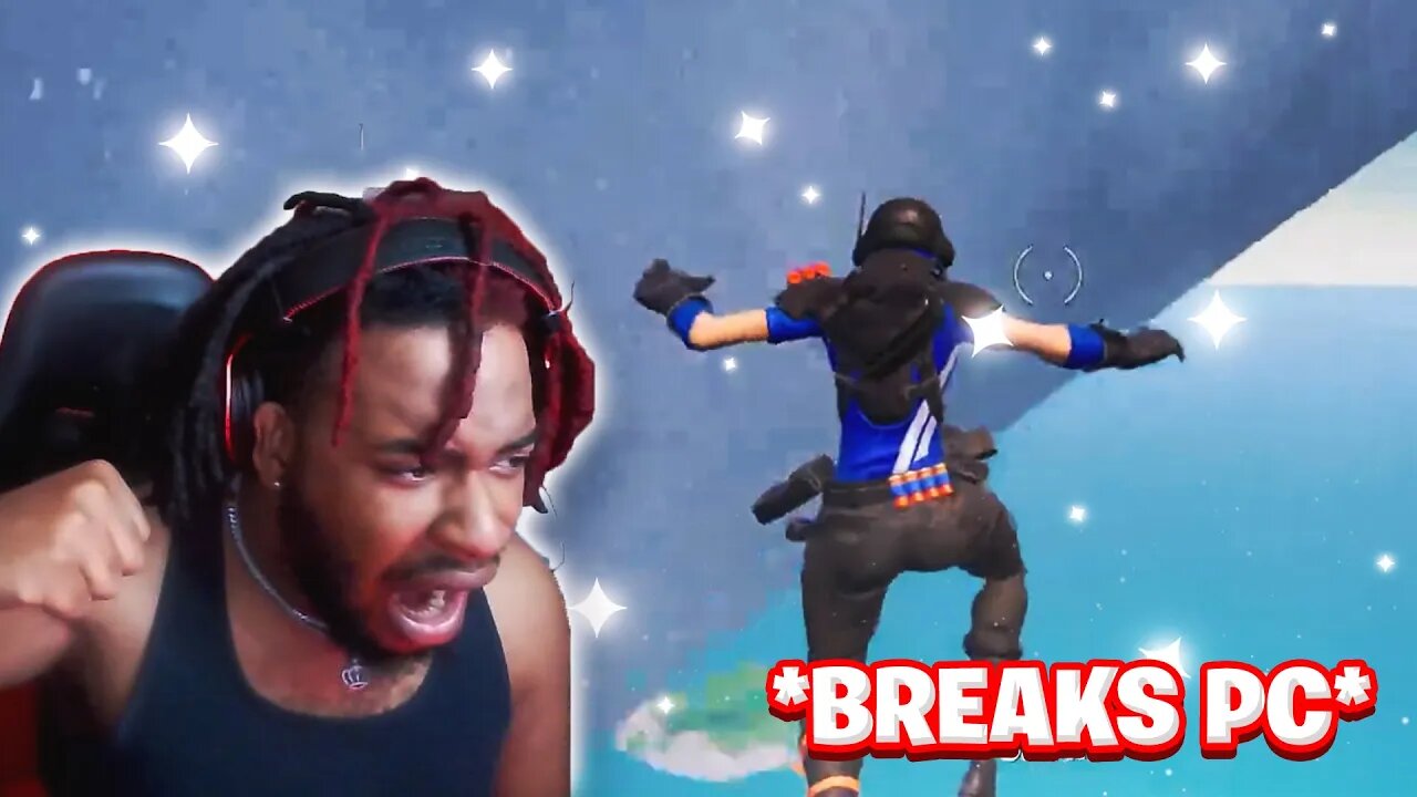 FORTNITE ONLY UP MAKES HIM BREAK HIS PC!!!