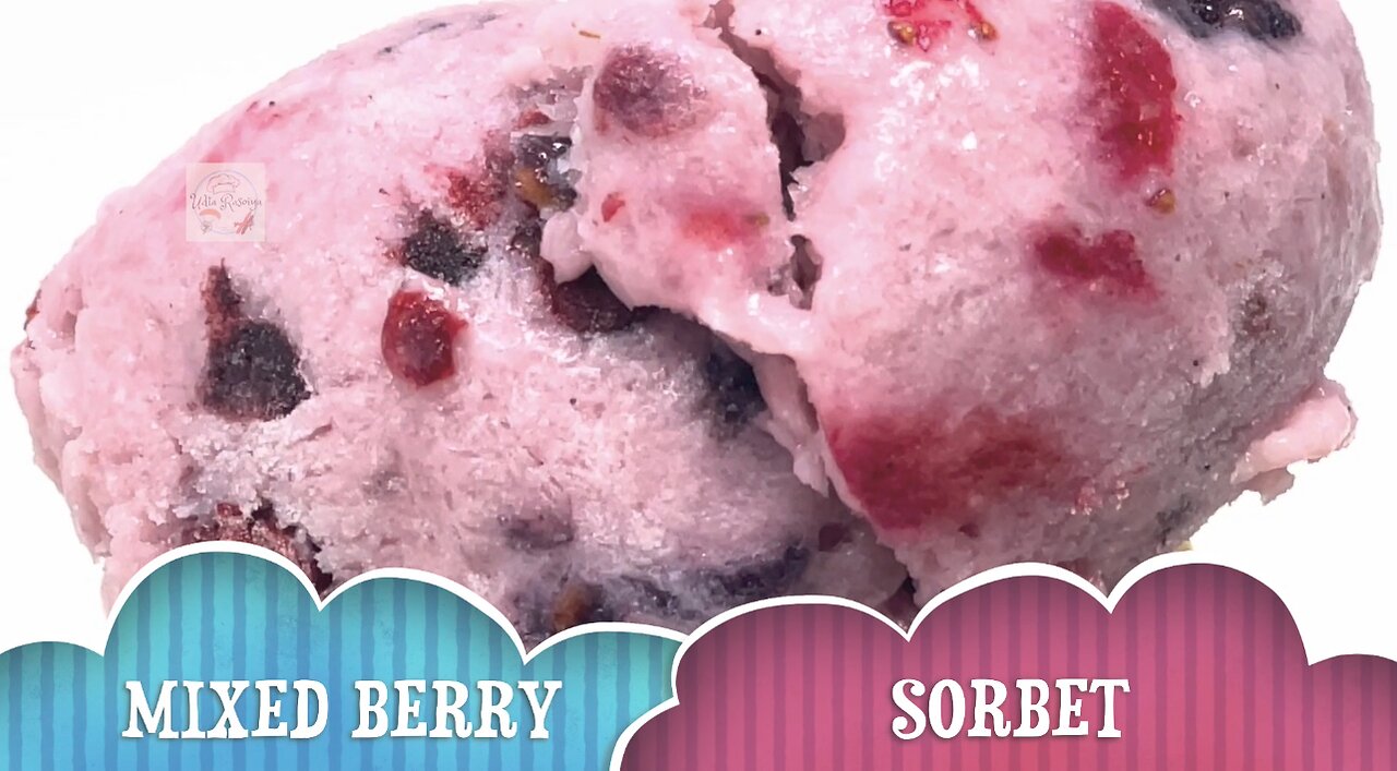 Cone-quer the heat with this Mixed Berry Sorbet! 🍦🤤