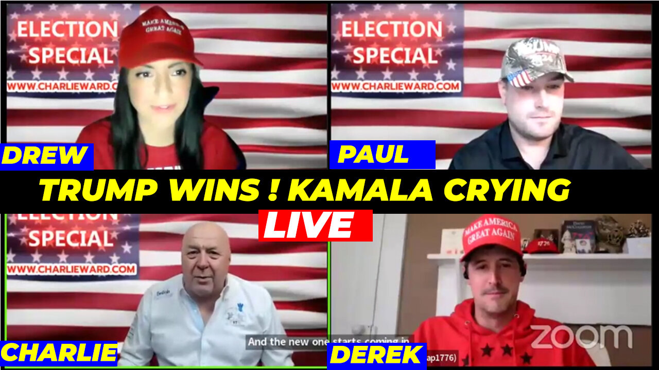 Derek Johnson, Charlie Ward, Paul Brooker & Drew Demi - TRUMP Wins 2024 Election, KAMALA CRYING