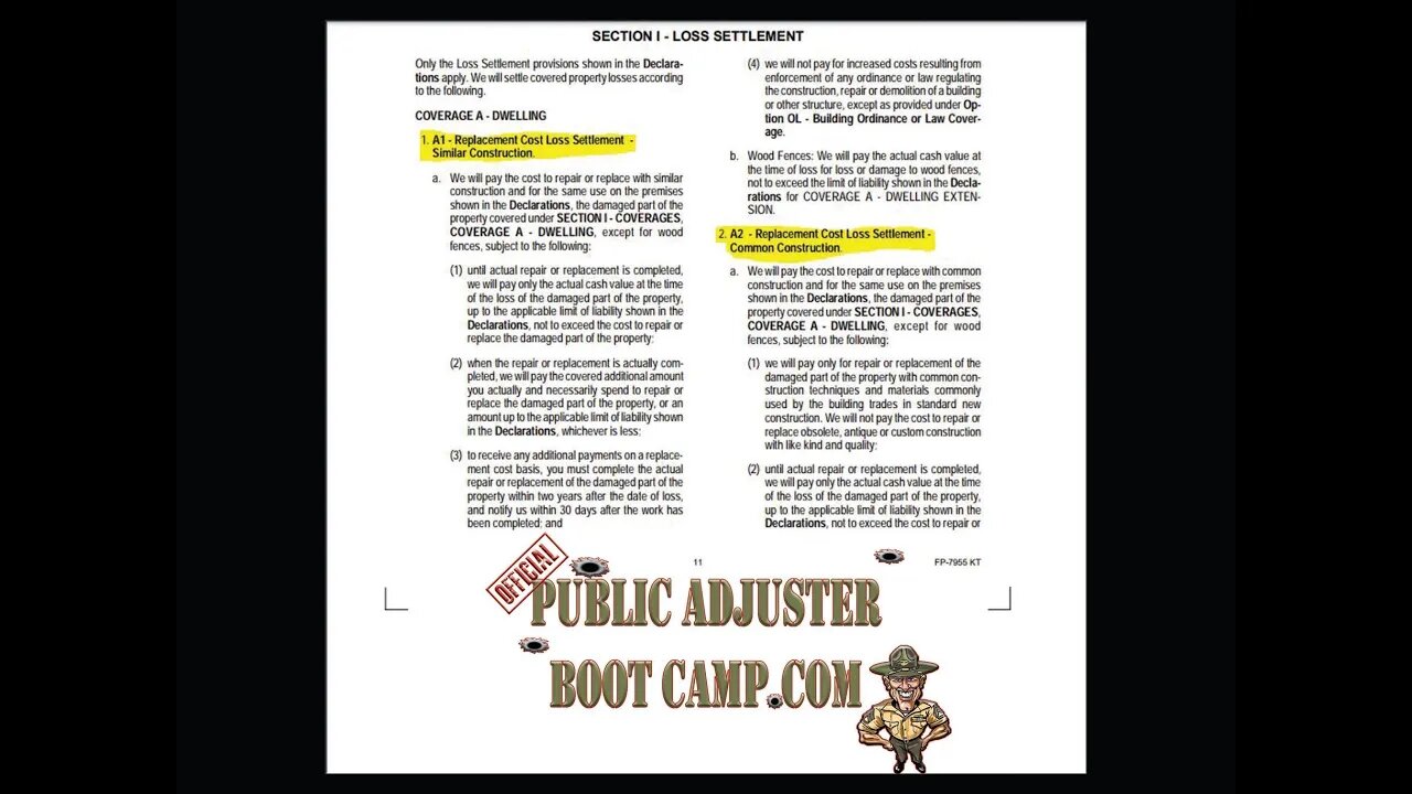 Public Adjuster Boot Camp - Cal Spoon with a Mini Policy Review