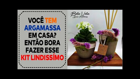 KIT VASO E AROMATIZADOR DE ARGAMASSA