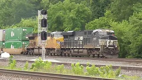 Norfolk Southern Intermodal Train with UP Power from Berea, Ohio July 8, 2023