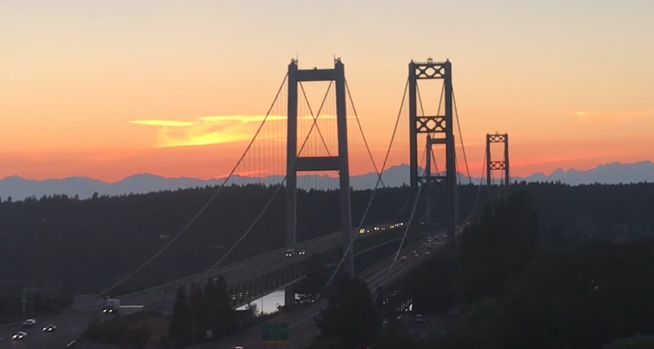 Tacoma Narrow Bridge Olympic Mountains Beautiful