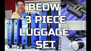 Lightweight 3 Piece Luggage Set By BEOW