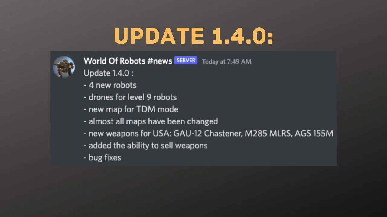 WOR Update 1.4.0