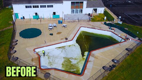 WE DEEP CLEANED THIS MASSIVE STAR SHAPE POOL