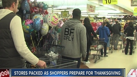 Stores packed as shoppers prepare for Thanksgiving