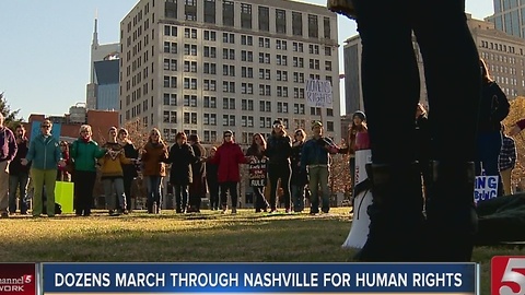 Dozens March Through Nashville For Human Rights