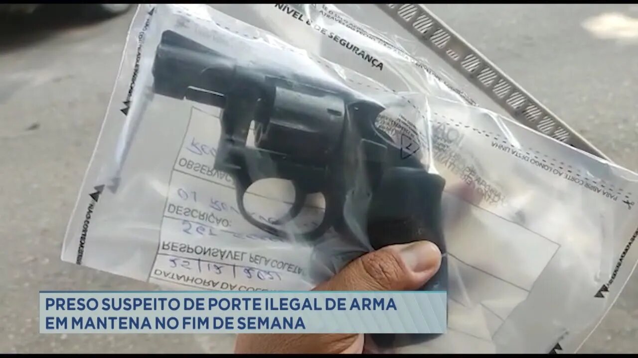 Preso suspeito de porte ilegal de arma em Mantena no fim de semana