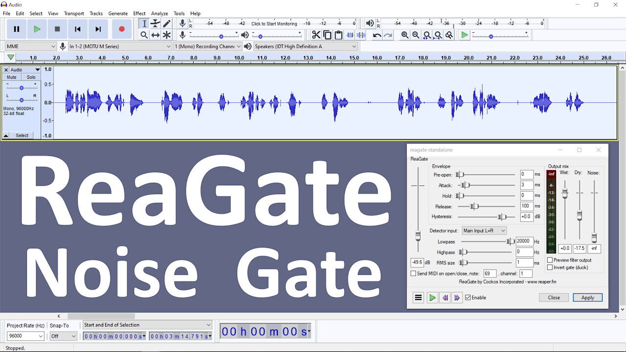 How To Use Reagate Noise Gate Plug-In To Remove Unwanted Noise