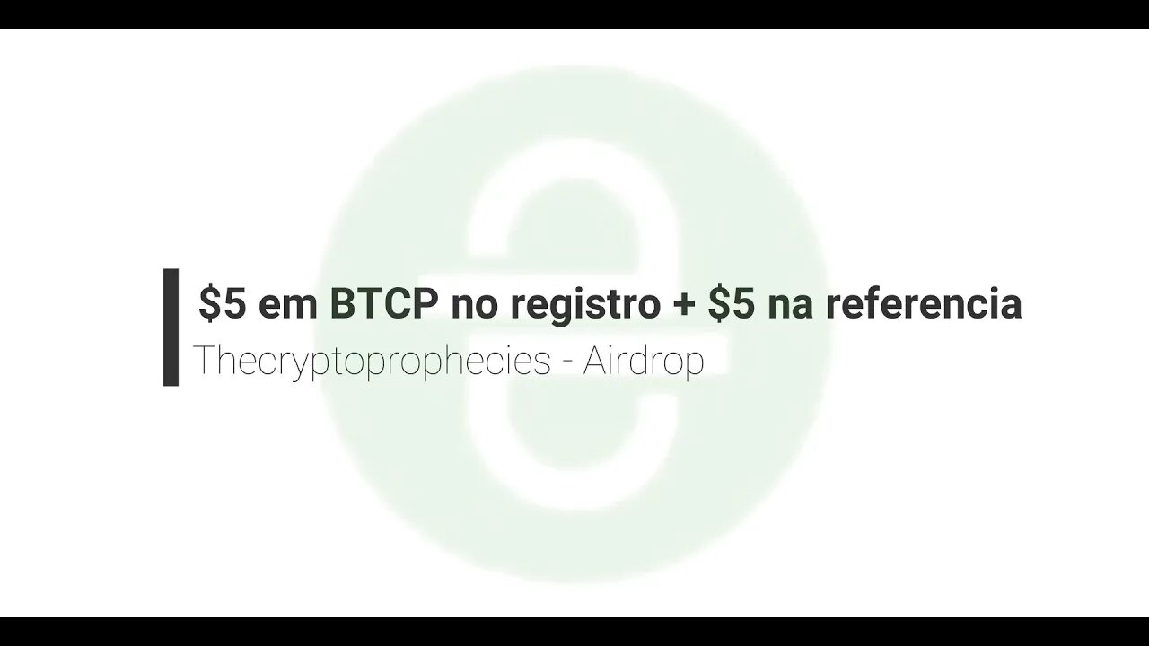 Airdrop - Cryptoprophecies - $5 no cadastro + $5 por referencia em BTCP Para Q4-2022