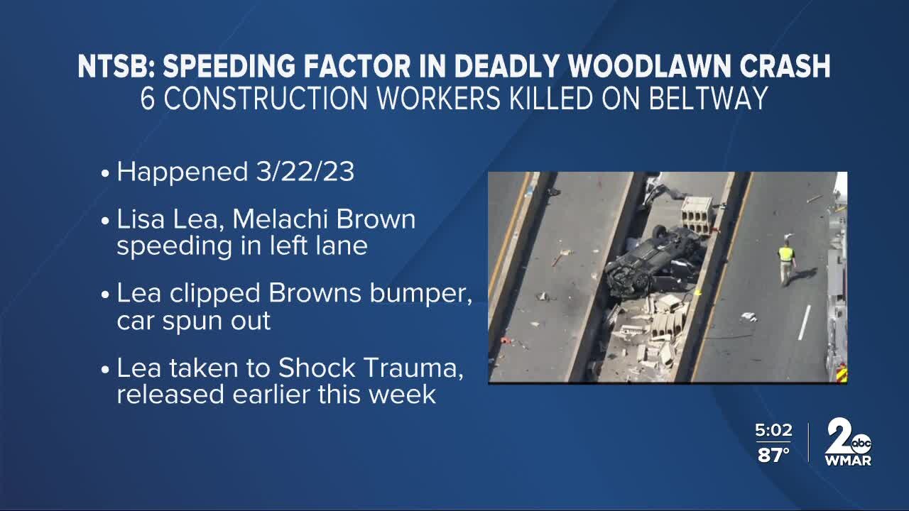 Excessive speed reported in lead-up to deadly I-695 construction zone crash