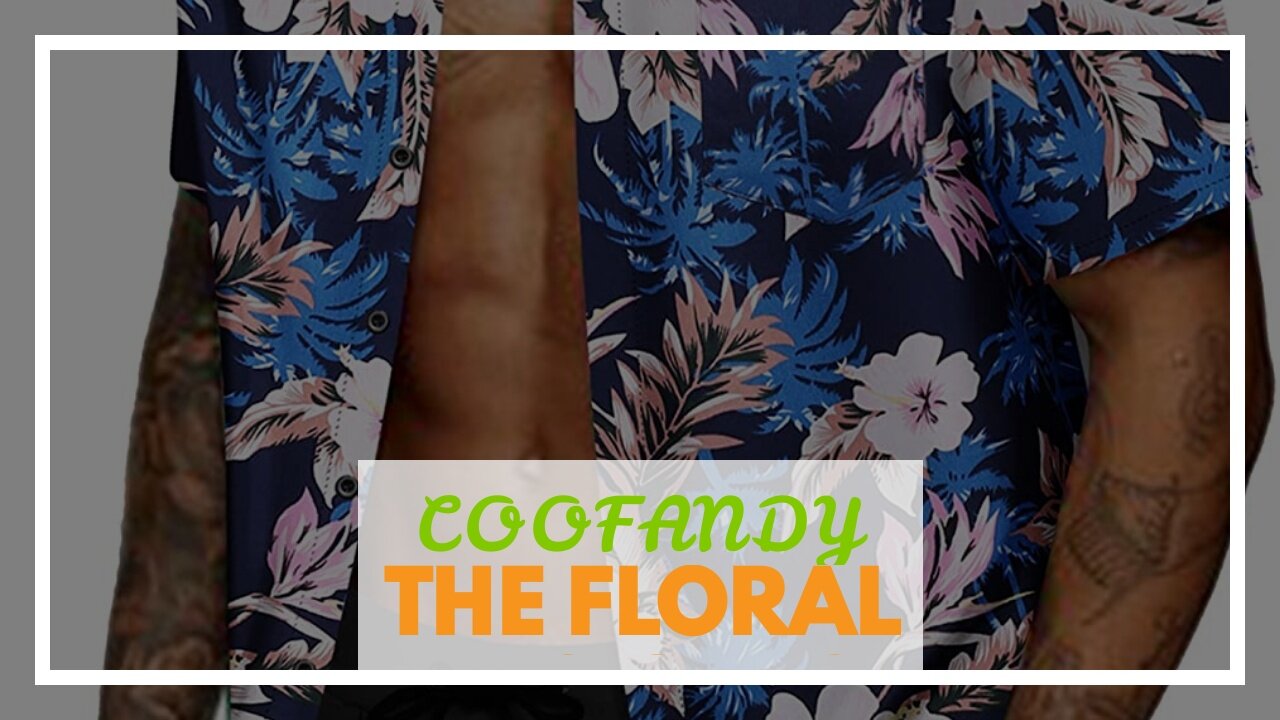 COOFANDY Men Hawaiian Tropical Shirt Button Down Short Sleeve Vintage Floral Shirt