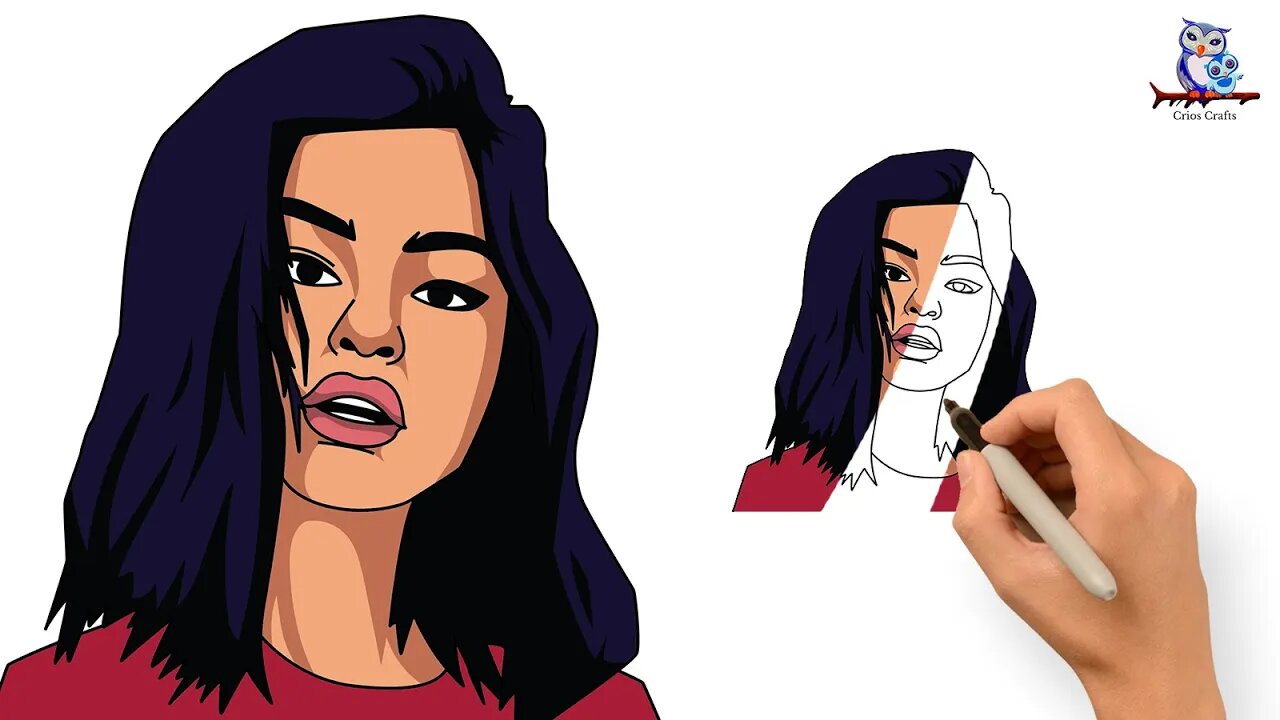 How To Draw Selena Gomez Step by Step - Revival Tutorial