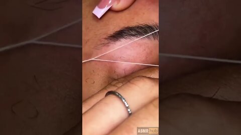 Clean eyebrow threading ASMR