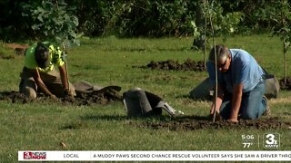 Trees planted in Omaha park in memory of fallen military, first responders