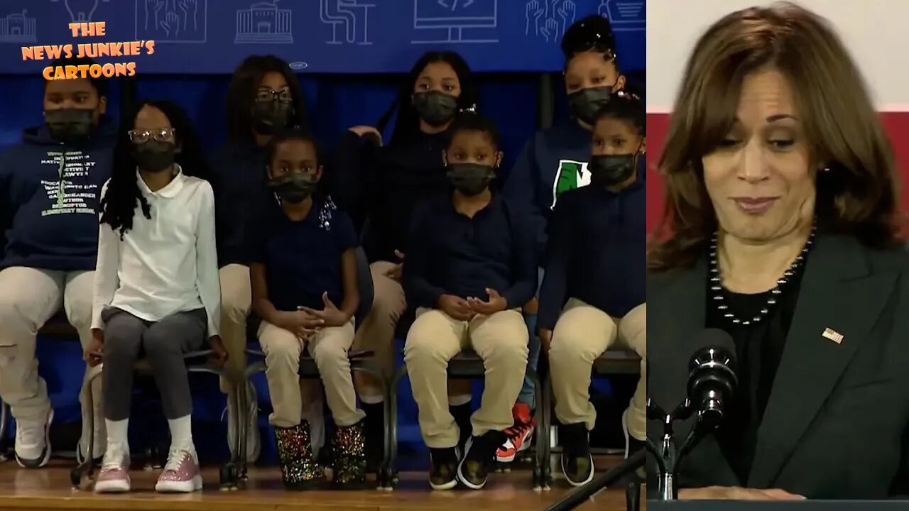 VP Harris to masked children: "I am so happy to be surrounded by our young leaders."