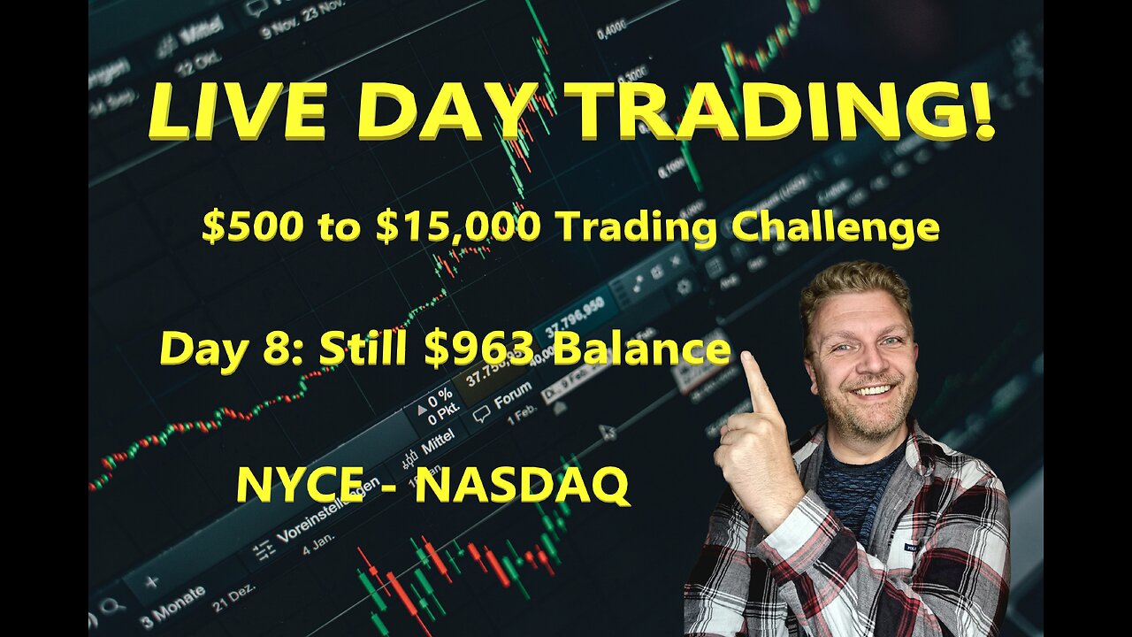 LIVE DAY TRADING | S&P 500, NASDAQ, NYSE | $500 Small Account Challenge Day 8 ($963) |