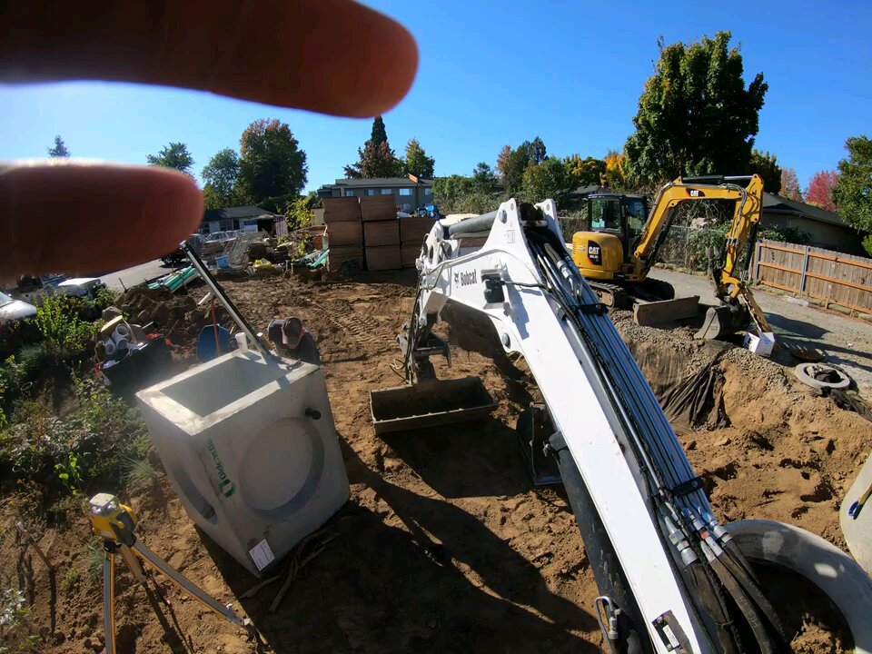 Installing precast concrete manhole