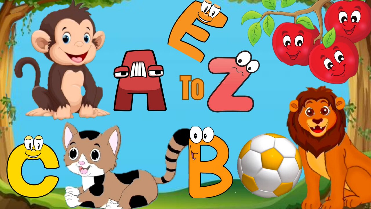 Phonics Song with TWO Words - A For Apple - ABC Alphabet Songs with Sounds for Children