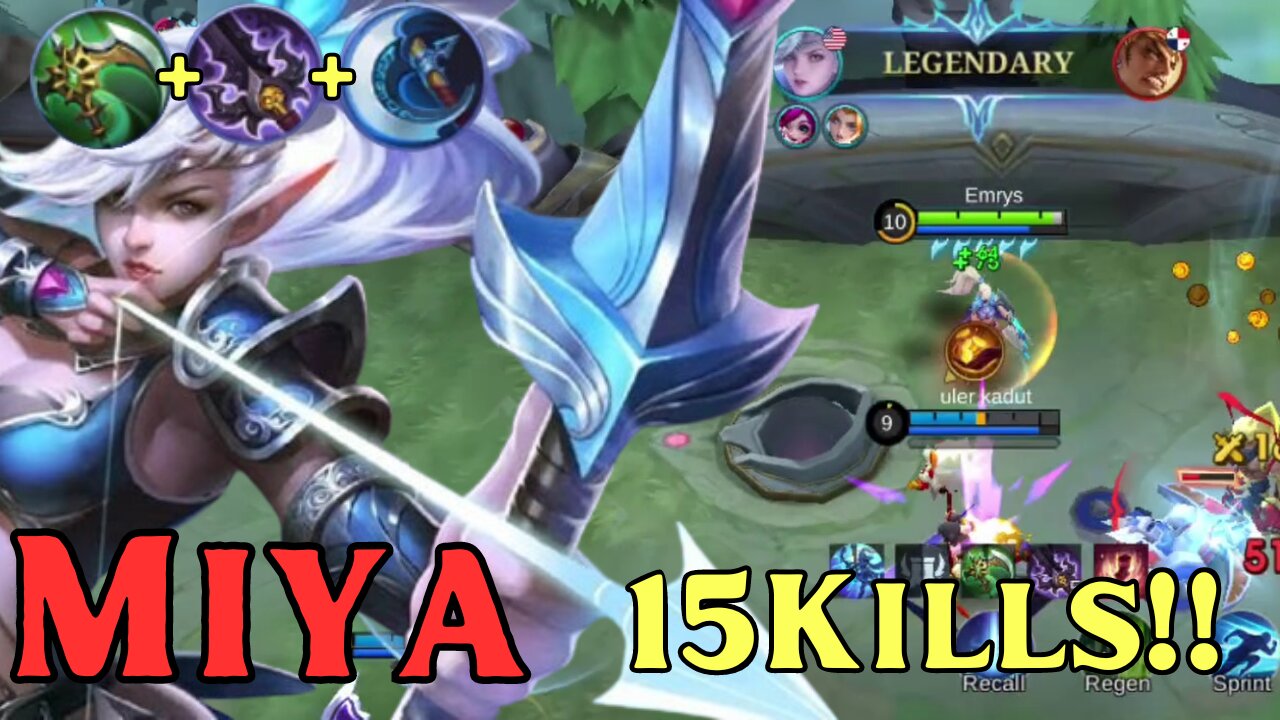 15 Kills + LEGENDARY! Miya Hard Carry Build! | MLBB | Mobile Legends | Mobile Legends: Bang Bang |