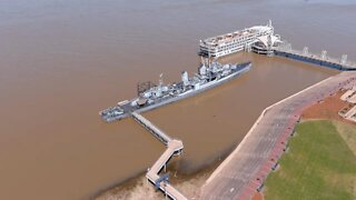 American Melody & USS Kidd, Baton Rouge, 4K Drone Footage