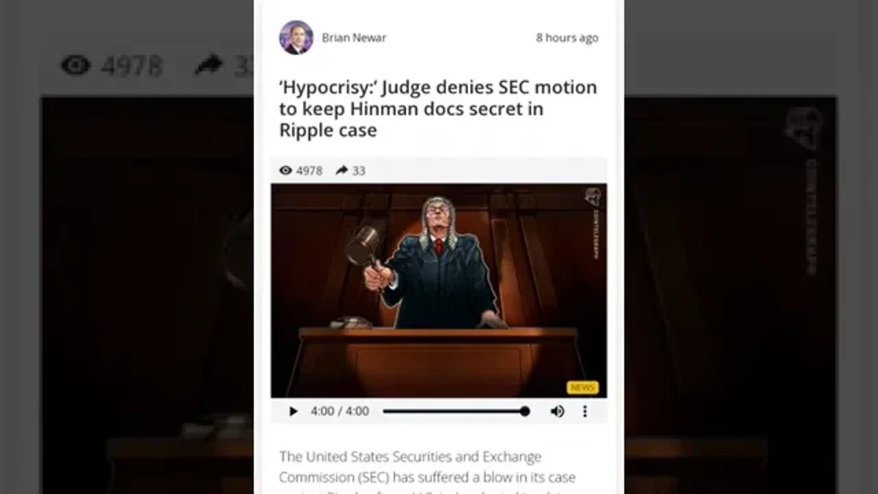 SEC gets bitch slapped! Huge win for XRP.