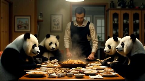Pandas at the restaurant