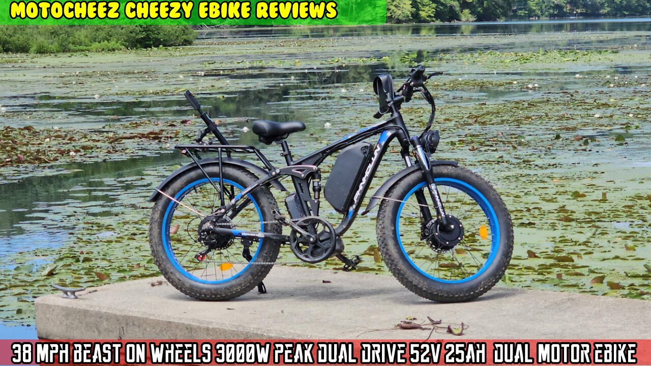 38 mph BEAST on wheels 3000W peak dual drive 52v 25ah dual motor ebike review