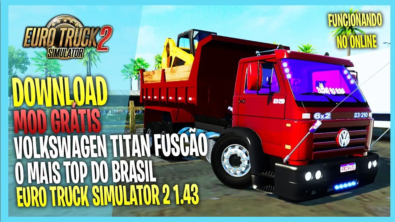 ▶️ETS2 1.43 LEVANDO A BOBCAT NA CAÇAMBA DO VW FUSCÃO EURO TRUCK SIMULATOR 2 1.43