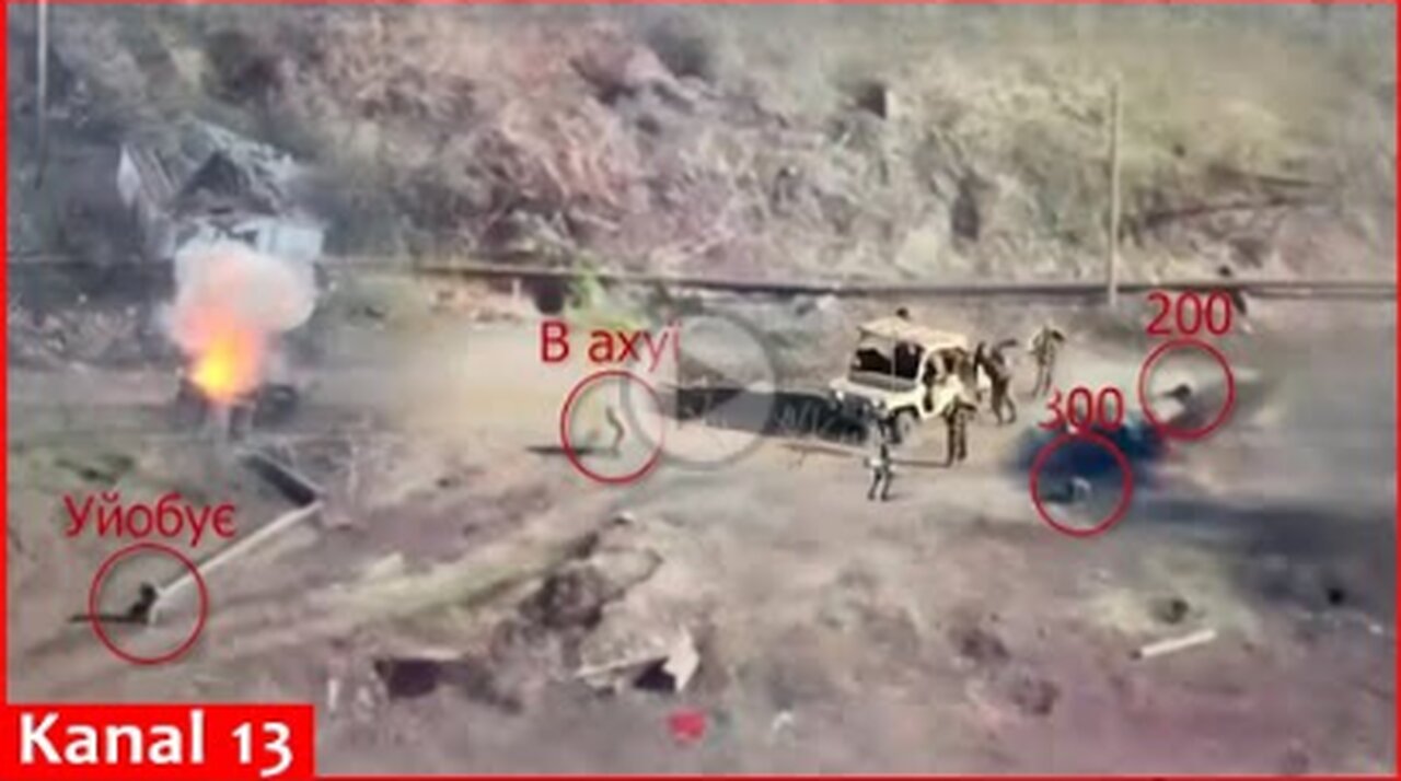 Difficult moments of Russians whose military equipment and vehicles are targeted by drones