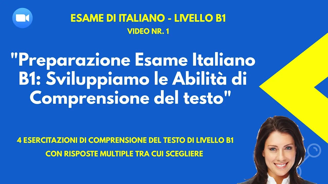 "Preparazione Esame Italiano B1: Sviluppiamo le Abilità di Comprensione del testo con esercitazioni"