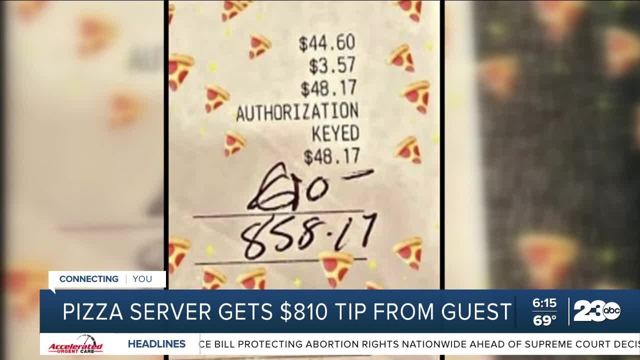 Pizza server gets $810 tip from guest