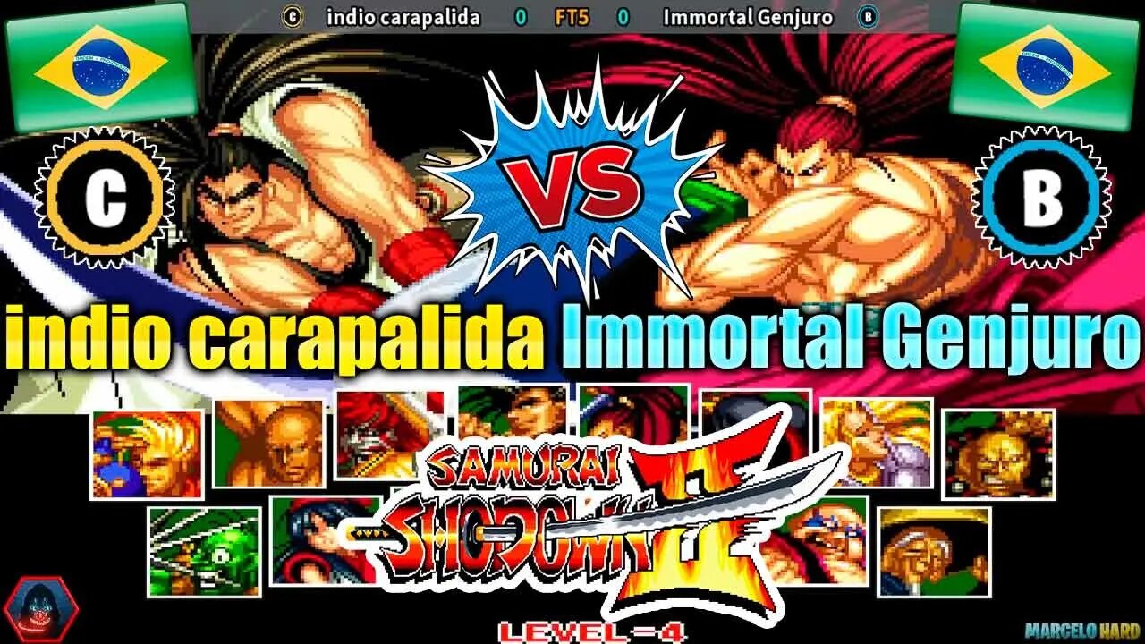 Samurai Shodown II (indio carapalida Vs. Immortal Genjuro) [Brazil Vs. Brazil]