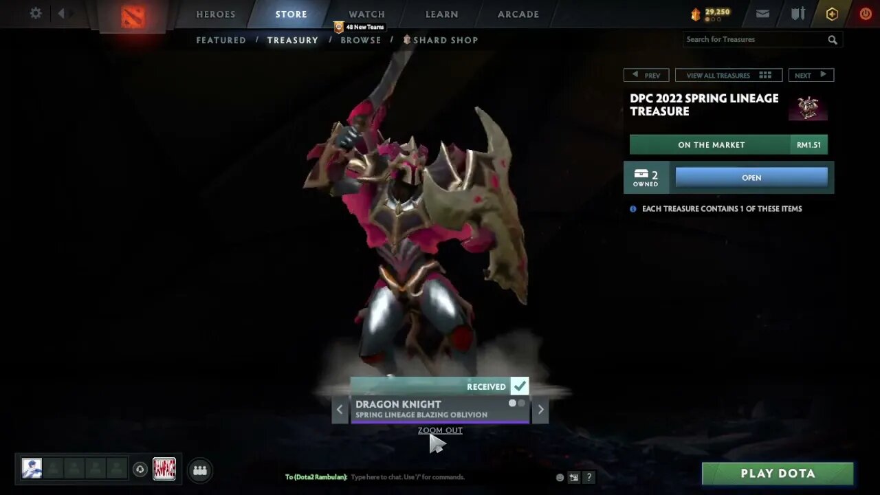 Dota 2 - DPC 2022 Spring Lineage Treasure Unboxing!!!