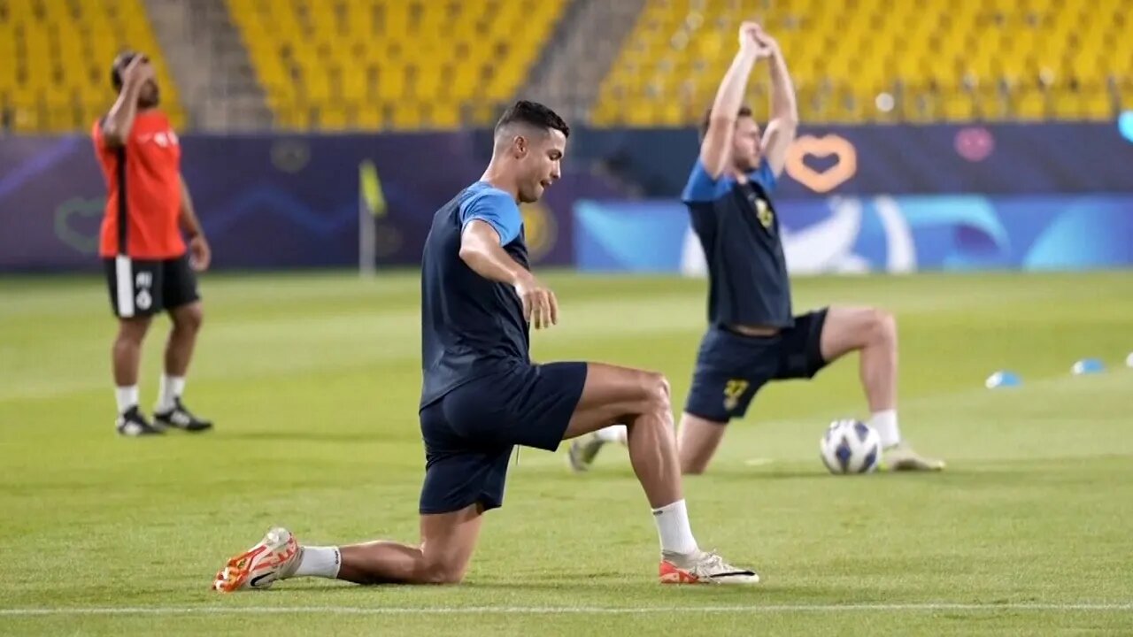 Cristiano Ronaldo LEADS Al Nassr training as they prepare for Istiklol AFC Champions League clash