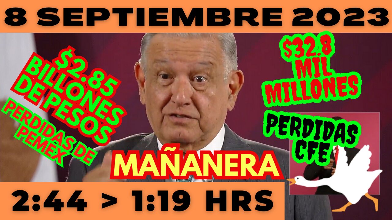 💩🐣👶 AMLITO | Mañanera *Viernes 8 de Septiembre 2023* | El gansito veloz 2:44 a 1:19.