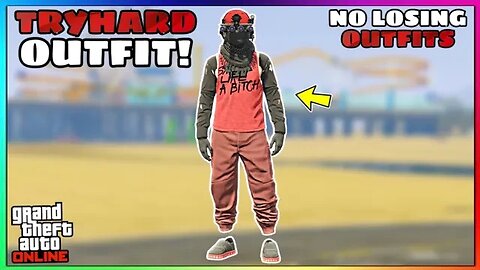 Easy Red Joggers Ripped Shirt Tryhard Modded Outfit (No Transfer) (GTA Online)