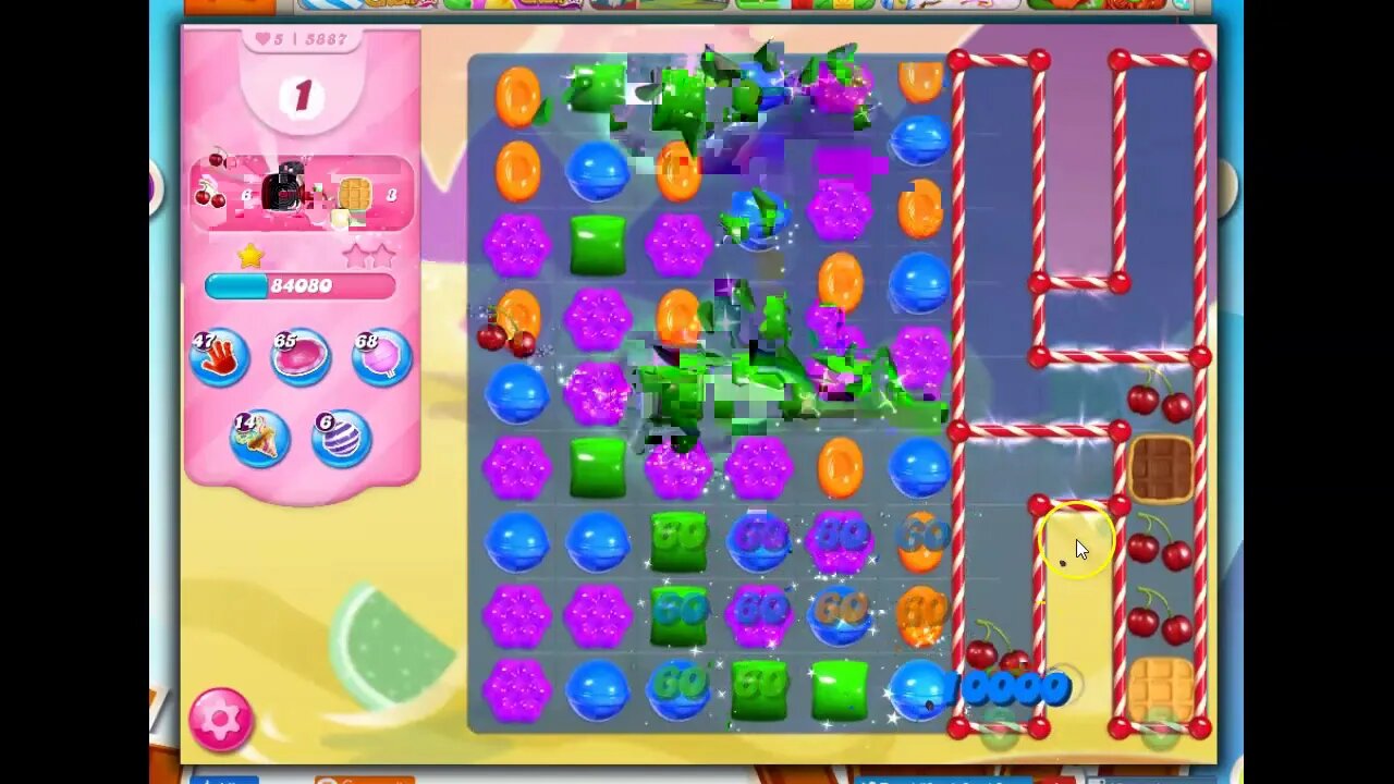 Candy Crush Level 5887 Talkthrough, 29 Moves 0 Boosters