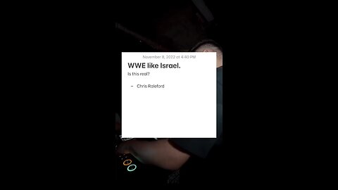 WWE like Israel.