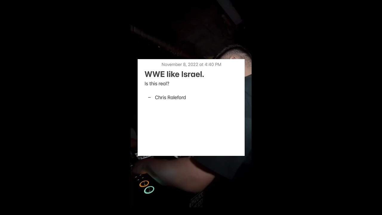 WWE like Israel.