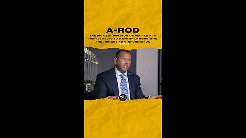 #arod The biggest passion of ppl @ a high level is 2 mentor others who r hungry 4 info🎥 @thepivot