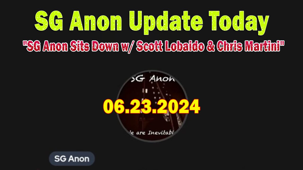 SG Anon Update Today June 23: "Sits Down w/ Artist Scott Lobaido and Director Chris Martini"