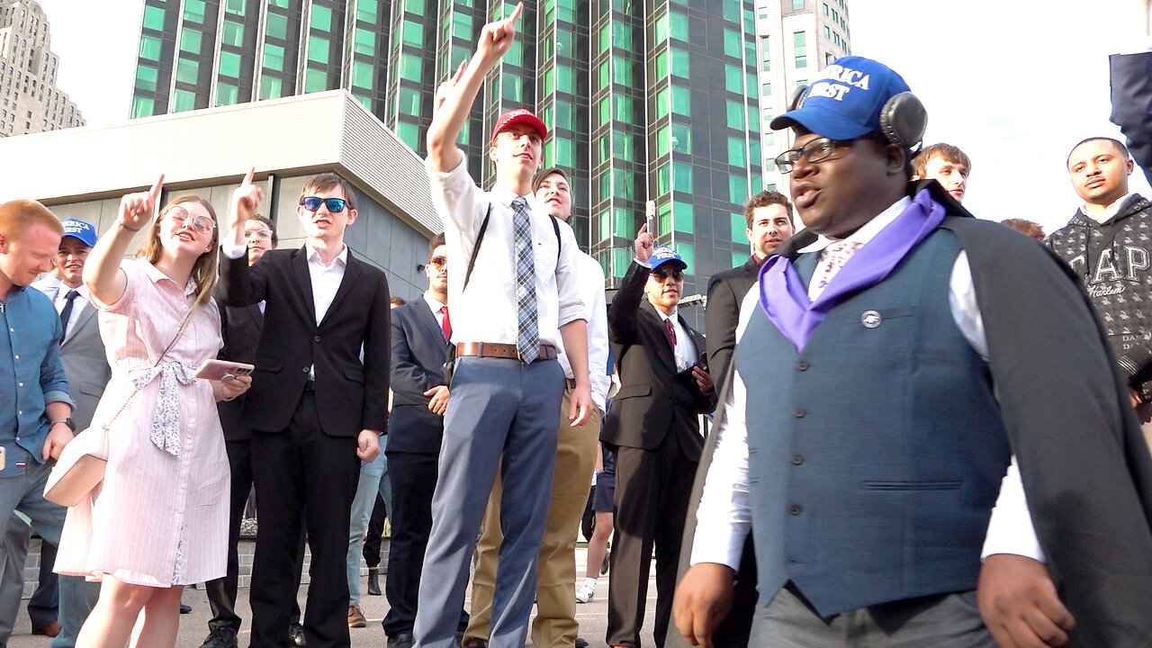 AMERICA FIRST - protest outside TPUSA EVENT THE PEOPLE'S CONVENTION in Detroit, MI.