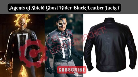 Agents of Shield | Ghost Rider | Black Leather Halloween Jacket