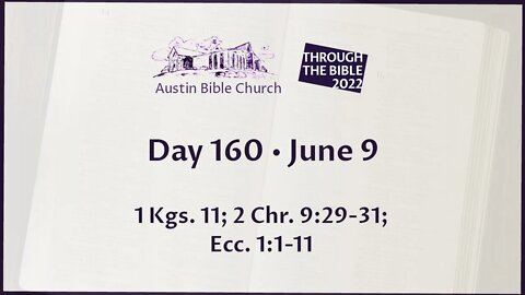 Through the Bible 2022 (Day 160)