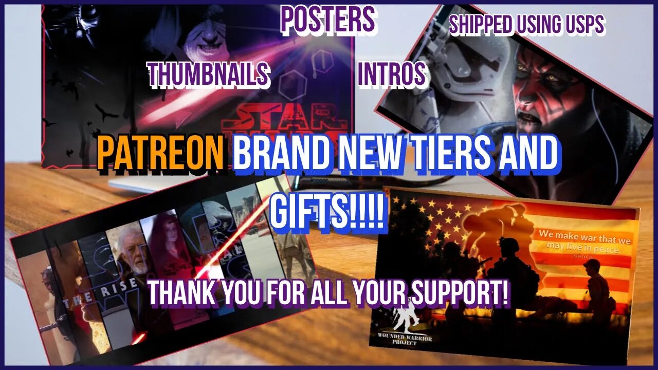 Patreon BRAND new Amazing Tiers/Gifts! For supporting us!