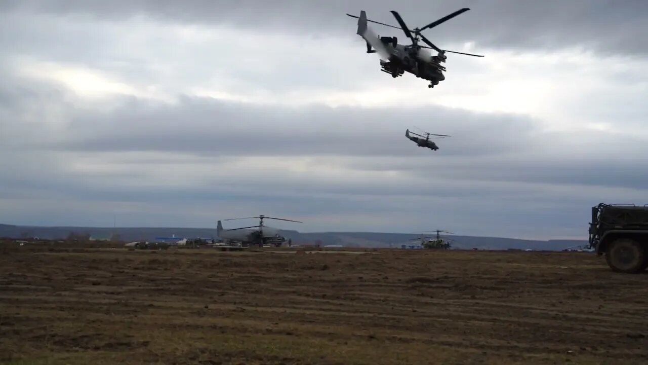 Russian Ka-52 Attack Helicopters Combat Footage