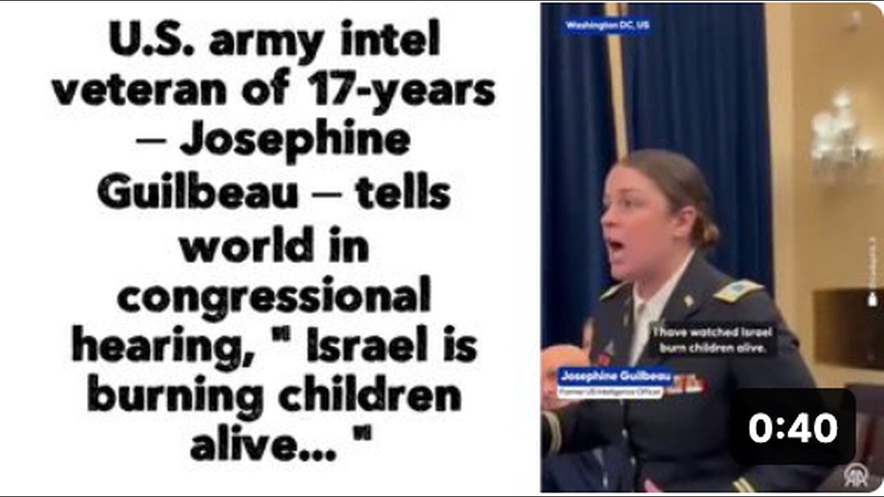 U.S. army intel veteran tells world, " Israel is burning children alive... "